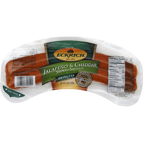 Eckrich Smoked Sausage Skinless Jalapeno And Cheddar Pork Spk Grocery