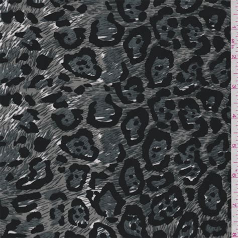 Ity Dark Grey Cheetah Print Jersey Knit Fabric By The Yard