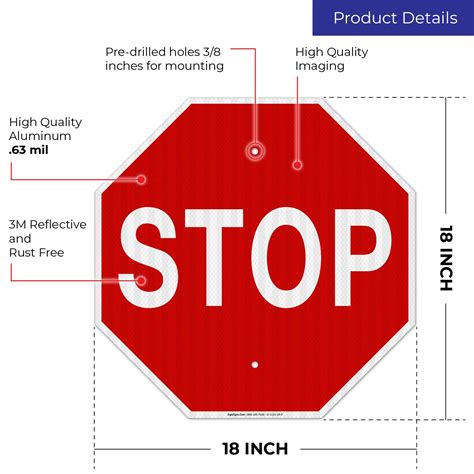 Buy Stop Signs Street Stop Sign 18x18 Inches 3m Egp Reflective 063