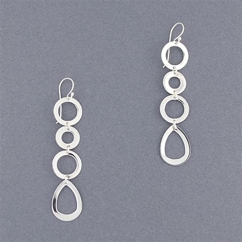 Sterling Silver Circles And Teardrop Dangle Green River Silver Co