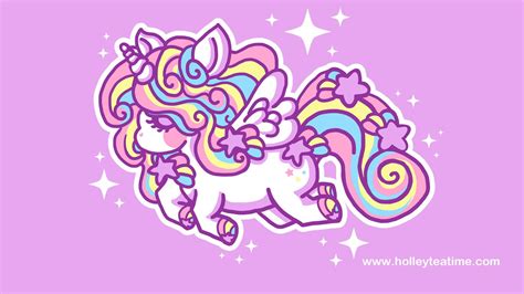 Cute Unicorn Rainbow Wallpaper Wallpapers Holley Tea Time Unicorn