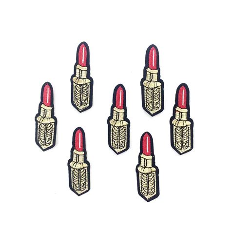 Embroidered Lipstick Iron On Patches For Clothing Embroidery Appliques