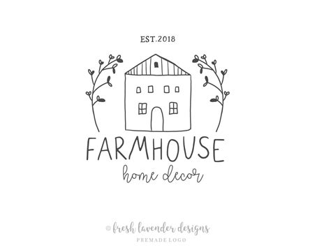 Farmhouse Logo Cottage Logo Custom LogoPremade Logo Design | Etsy in 