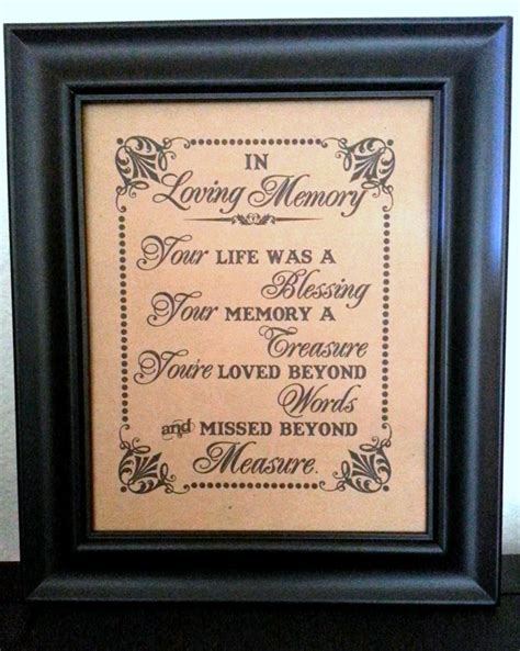 8 X 10 Print Loved Ones Remembrance In Loving Memory Etsy