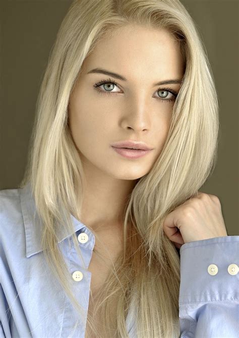 Gorgeous Portrait Beautiful Eyes And Blonde Hair Portrait