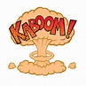 Una caricatura de una bomba con la palabra kaboom. | Vector Premium
