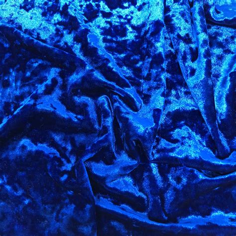 Royal Blue Crushed Stretch Velvet Solid Elotex Fabric