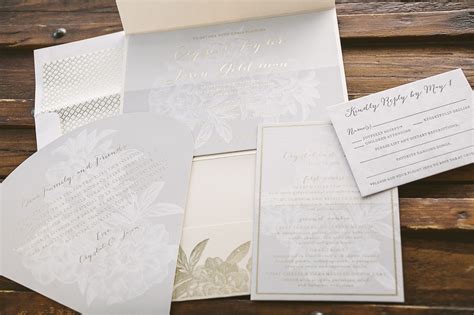 Pastel Gold Modern Floral Wedding Invitations For Bali Wedding