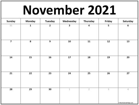 Free Printable And Editable Nov Calendar 2021 Calendar Printables