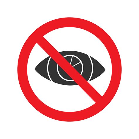 Forbidden Sign With Eye Glyph Icon No Looking Watching Prohibition