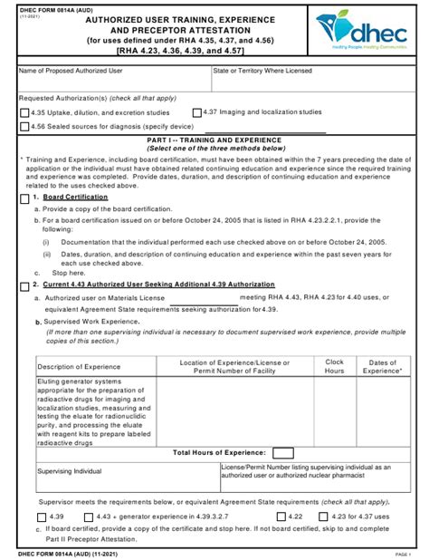 Dhec Form 0814a Aud Fill Out Sign Online And Download Fillable Pdf