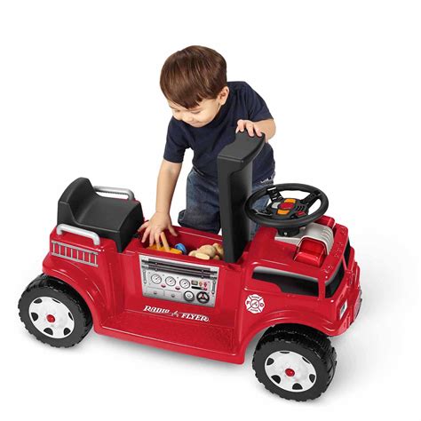 Radio Flyer Battery Operated Fire Truck For 2 With Lights And Sounds