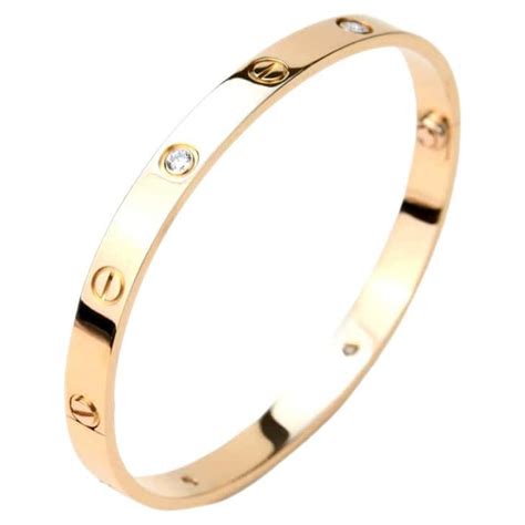 Cartier Love Yellow Gold Bangle Bracelet Size At Stdibs Cartier