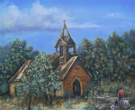 Old Country Church Painting By Pamela Humbargar Pixels