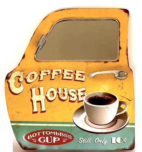 Vintage Coffee Sign With Mirror For Pub Coffee House The Retro Signs