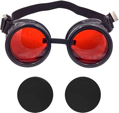 Tambee New Colored Diamond Lens Vintage Steampunk Goggles Glasses