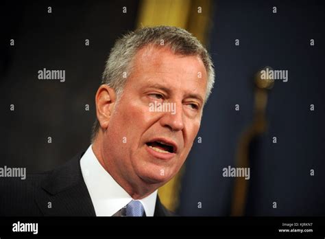 New York Ny October 23 New York Mayor Bill De Blasio Hosts A Press Conference At The Blue