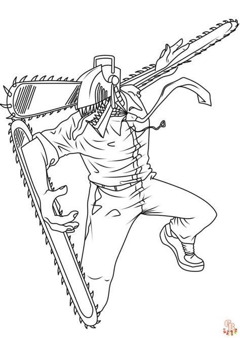 Free Chainsaw Man Coloring Pages GBcoloring