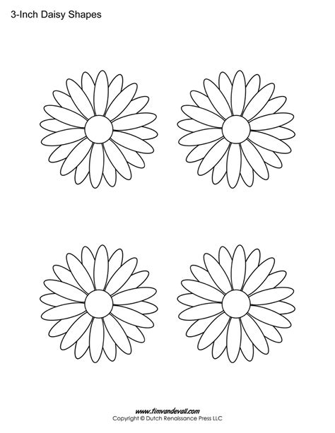 Free Printable Daisy Templates Daisy Shape Flower Pdfs
