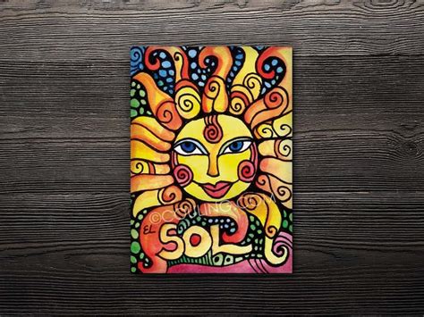 Mexican Loteria Cards El Sol The Sun Aceo Art Card Etsy