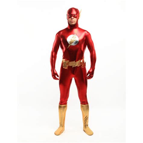Aliexpress Com Buy The Flash Costume For Adult Men Second Skin Full Bodysuit Zentai Shiny