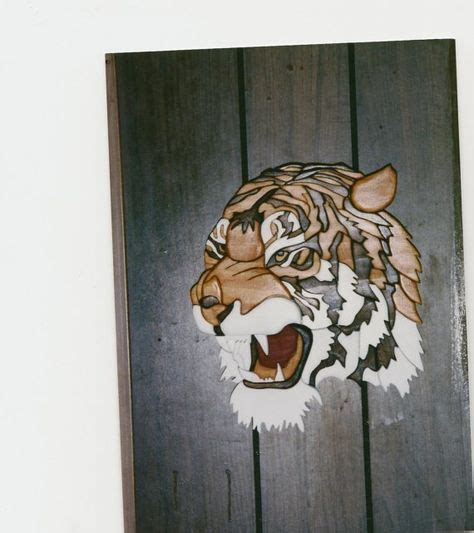 Handmade Custom Wooden Intarsia Tiger Head от Tomscraftcastle