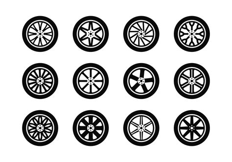 Alloy Wheels Icons Vector 151584 Vector Art At Vecteezy