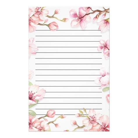 Pink White Spring Floral Lined Stationery In 2021 Floral