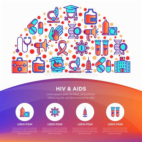 Hiv And Aids Concept In Half Circle With Icons Stock Vector Illustration Of Pill Exam 143294606