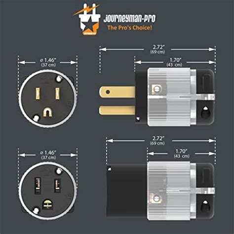 Journeyman Pro 515pc Lit Lighted Plug And Connector Set 15 Amp 120 125