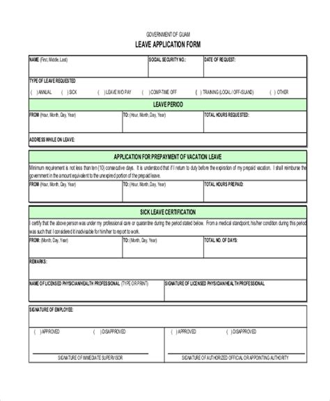 A leave application is a formal or official way of asking for a break from work or office for a particular time. FREE 21+ Sample Application Forms in PDF | MS Word | Excel