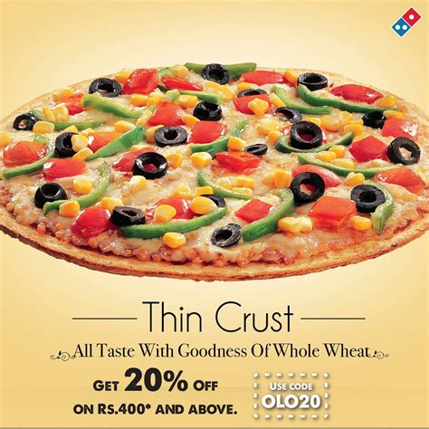 Enjoy Thin Crust Pizza All Taste Dominos Pizza India