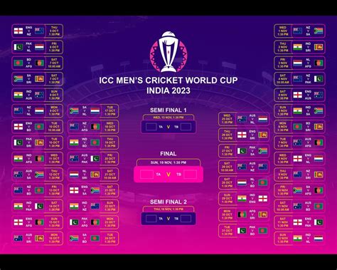 Cricket World Cup Schedule India 2023 Cricket India 2023 Etsy Canada