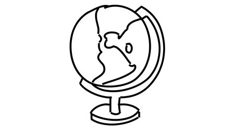 Globe Atlast World Map Line Drawing Illustration Animation