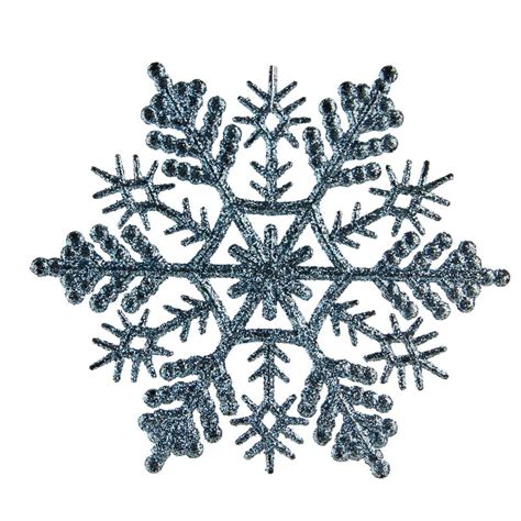 Northlight 24ct Glitter Snowflake Christmas Ornament Set 4 Baby Blue