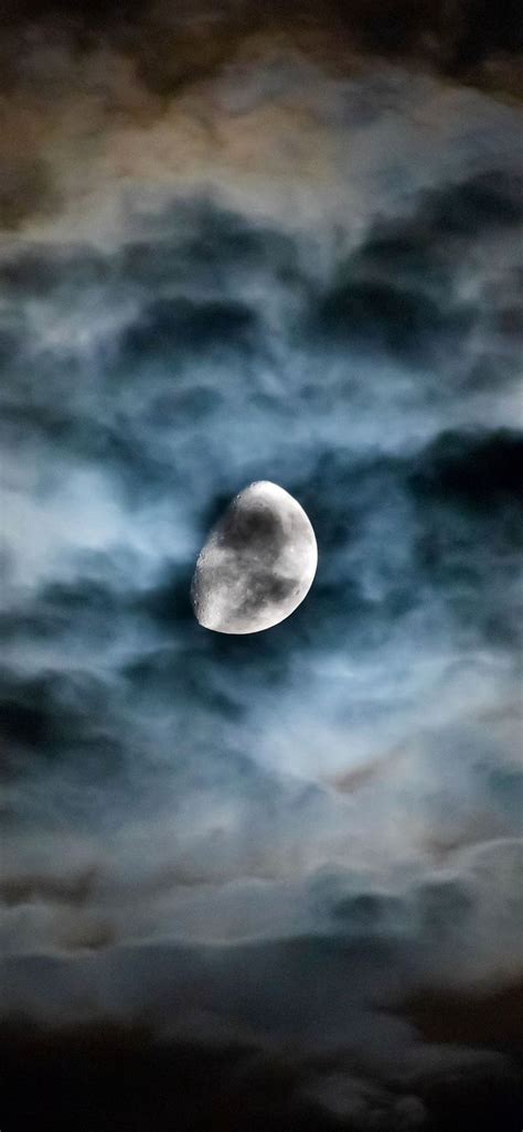 Iphone X Wallpaper Moon Clouds Night Hd Moon Clouds Night Moon