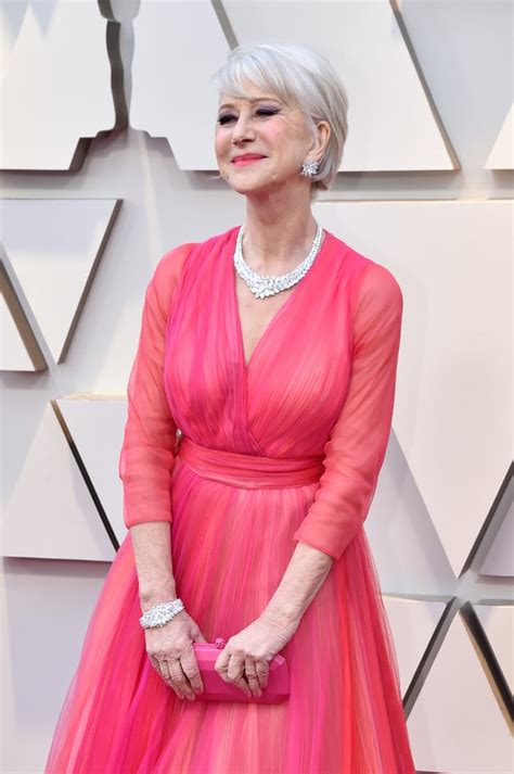 Helen Mirren At The Oscars Pink Dresses At The Oscars Popsugar Fashion Uk Photo