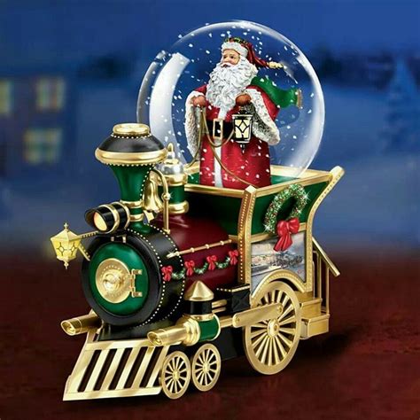 Christmas Train With Thomas Kinkade Art And Snowglobes In 2020