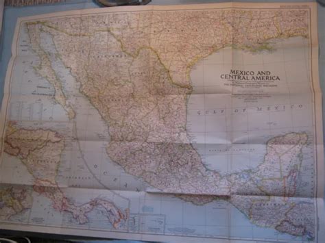 Vintage Mexico And Central America Wall Map National Geographic March