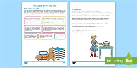 Editable Show And Tell Letter And Guide For Parents
