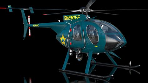 Md 500e Sheriff Helicopter 3d Model 149 3ds Blend C4d Fbx Max