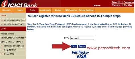 Verified by visa (vbv) is a new service from visa that lets you shop securely online with your existing visa card. Create, Change and reset 3D Secure authentication PIN (ICICI Bank Card). - PCMobiTech