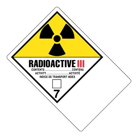 Hazard Class 7 Radioactive Category Iii Explosive Non Worded