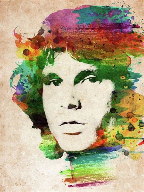 Jim Morrison Colorful Portrait Art Print By Mihaela Pater Colorful