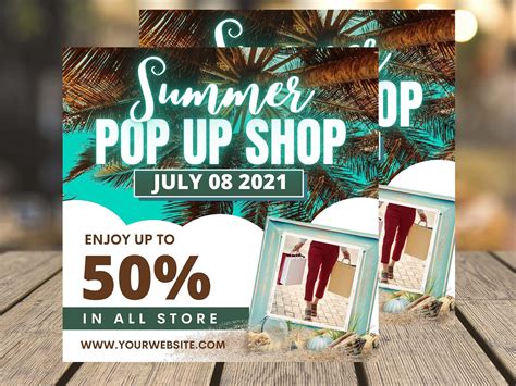 Summer Popup Shop Flyer Diy Canva Summer Pop Up Shop Flyer Etsy