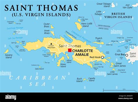 saint thomas united states virgin islands political map one of the three largest islands of