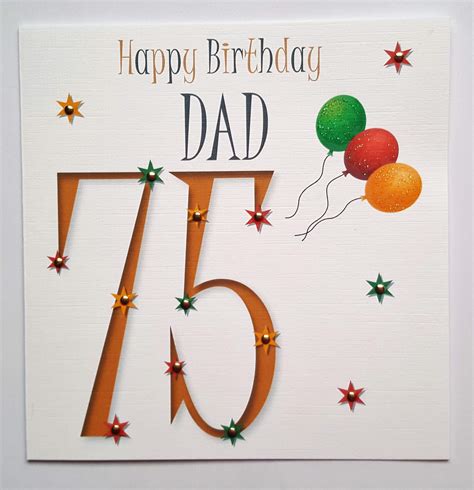 Buy Happy Birthday Card Dad 75th Birthday Handmade Card Online At