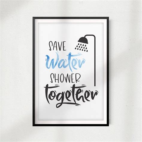 Save Water Shower Together 8 X 10 Unframed Print Home Décor Bathroom