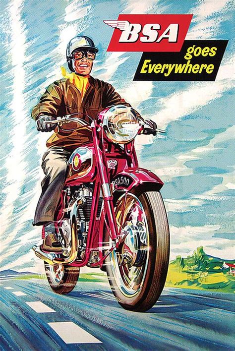 Affiche Bsa 1950 Etsy Moto Bsa Art Moto Motorcycle