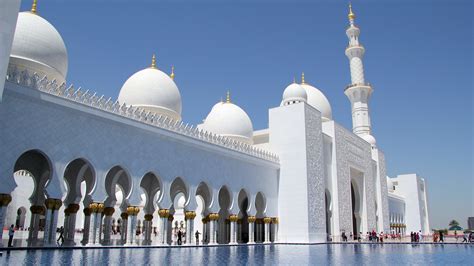 Tapety 2560x1440 Px Abu Dhabi Oblouk Islámská Architektura Mramor